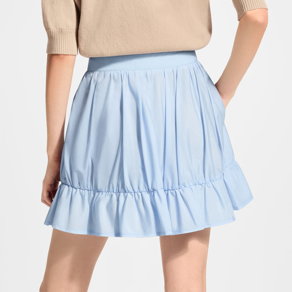 Zipper Front Ruffle Mini Skirt