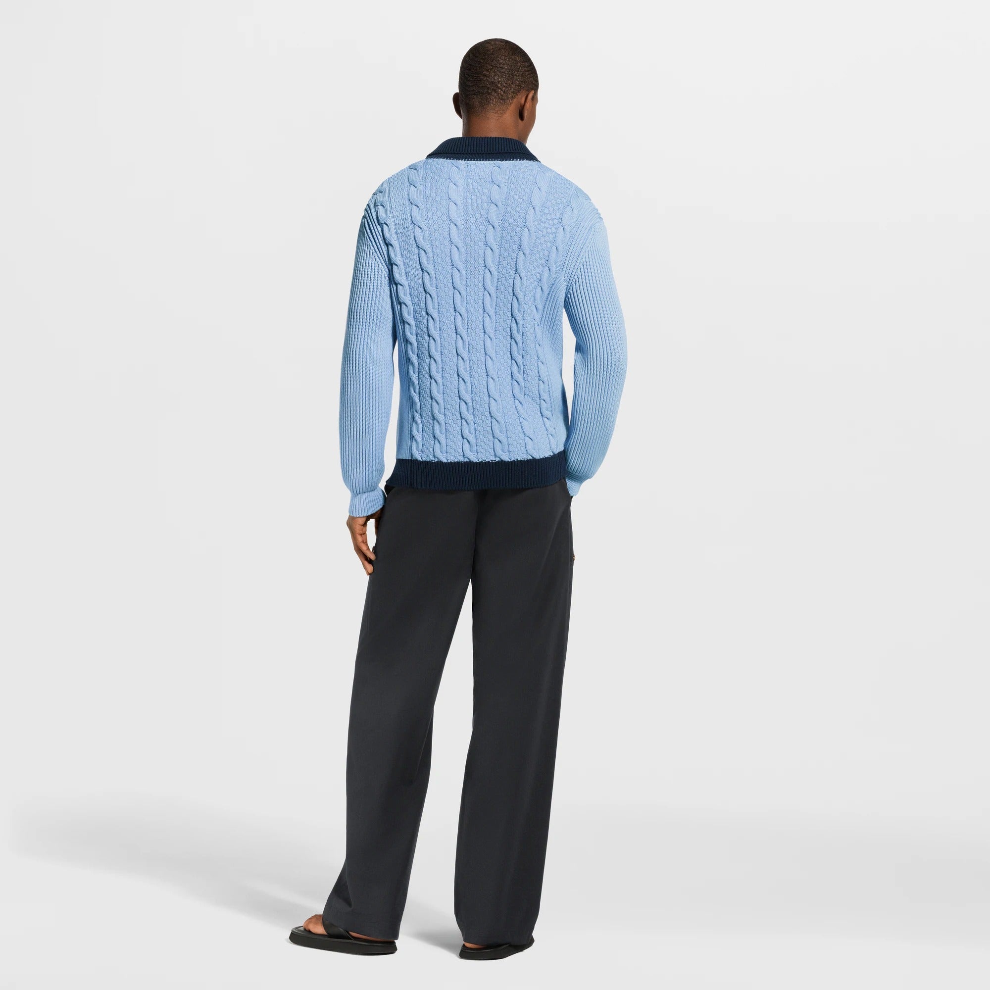 Cable-Knit Shirt Cardigan