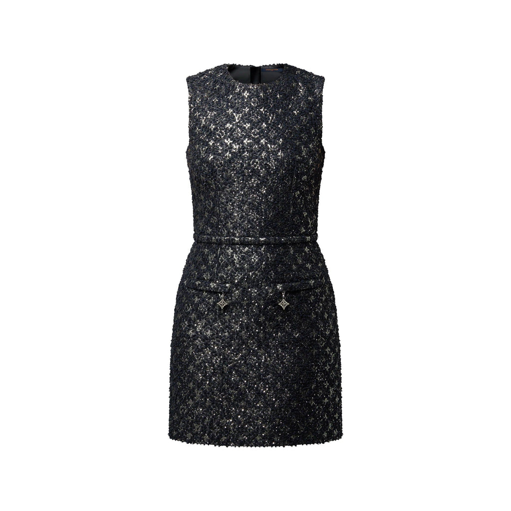 Monogram Tweed Fitted Dress