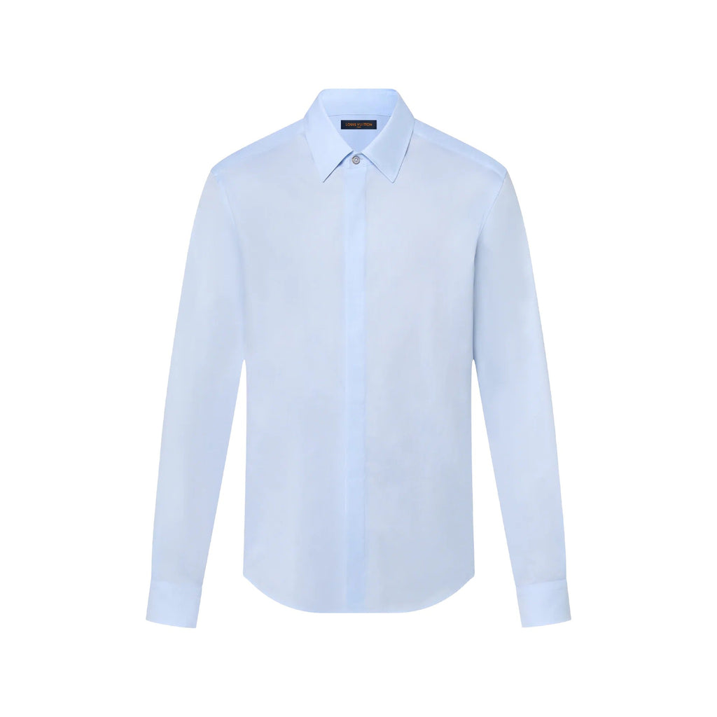LV Blason Printed Cotton Long-Sleeved Oxford Shirt