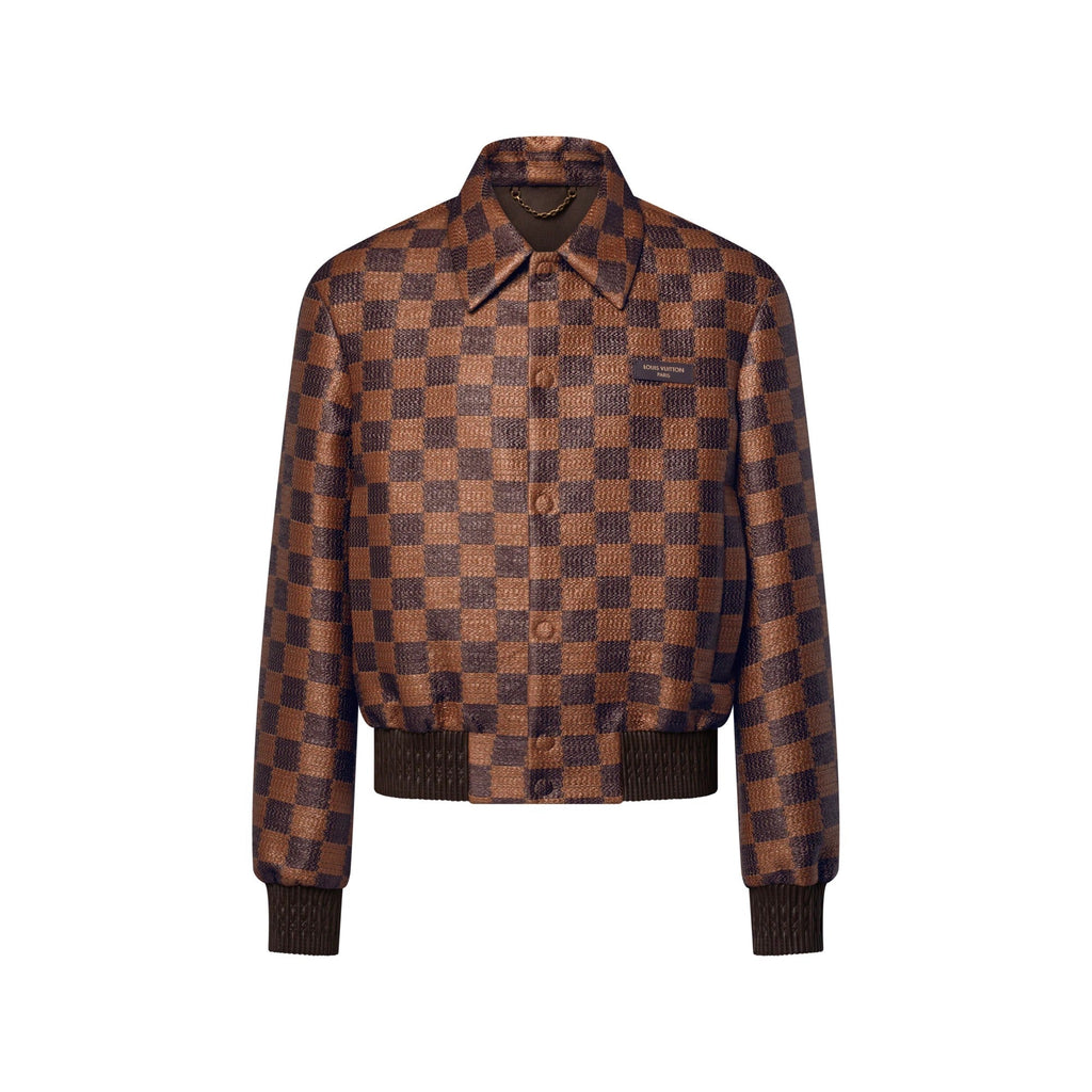 Summery Textured Damier Blouson