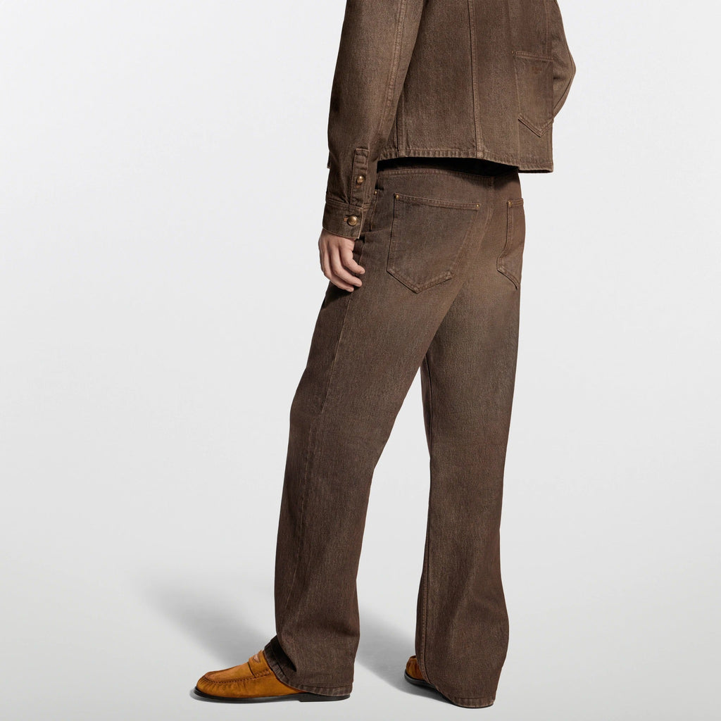 Coffee Indigo Denim Skate Pants