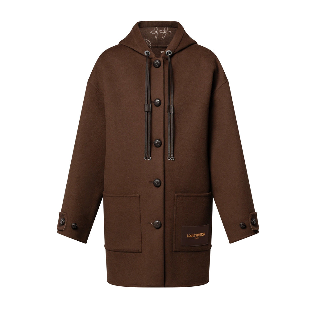 Hooded Button-Up Coat