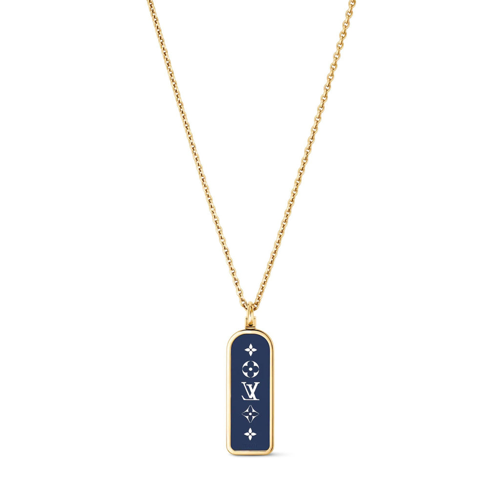 Les Gastons Vuitton Small Tag Pendant, Yellow Gold and Blue Titanium