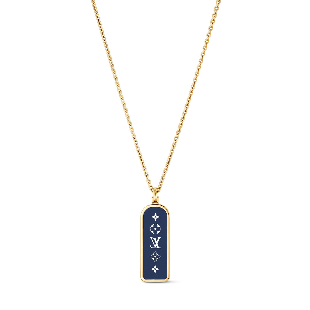 Les Gastons Vuitton Small Tag Pendant, Yellow Gold and Blue Titanium