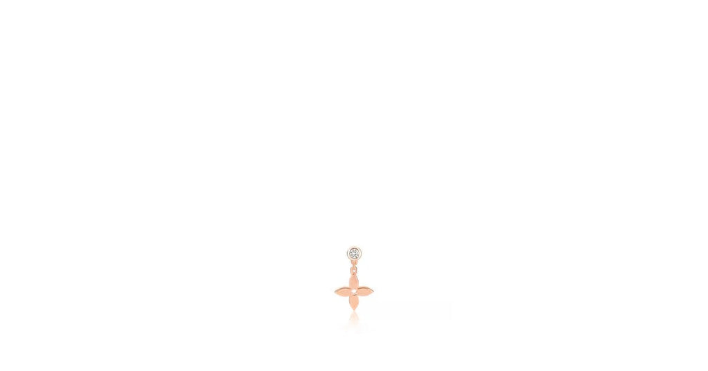 Idylle Blossom Ear Stud, Pink Gold And Diamond - Per Unit