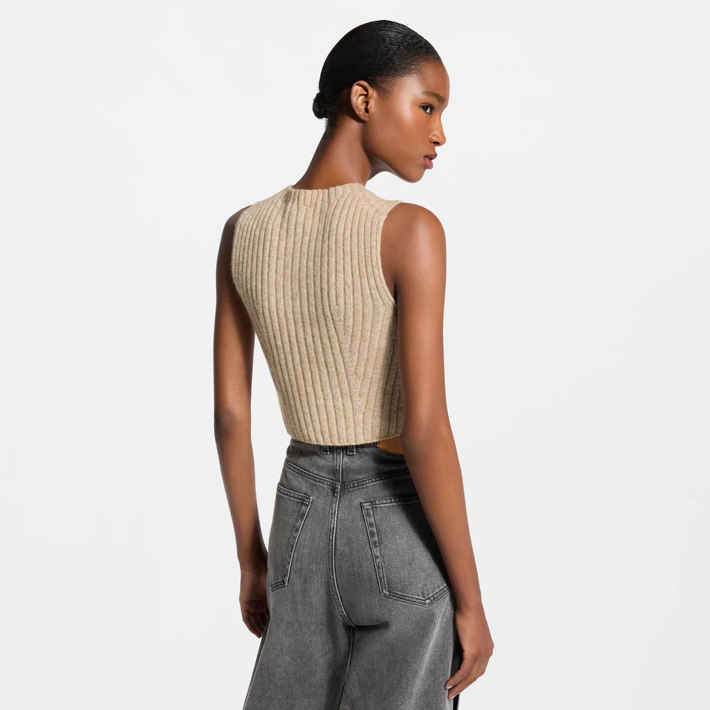 Cropped Ribbed Knit Top