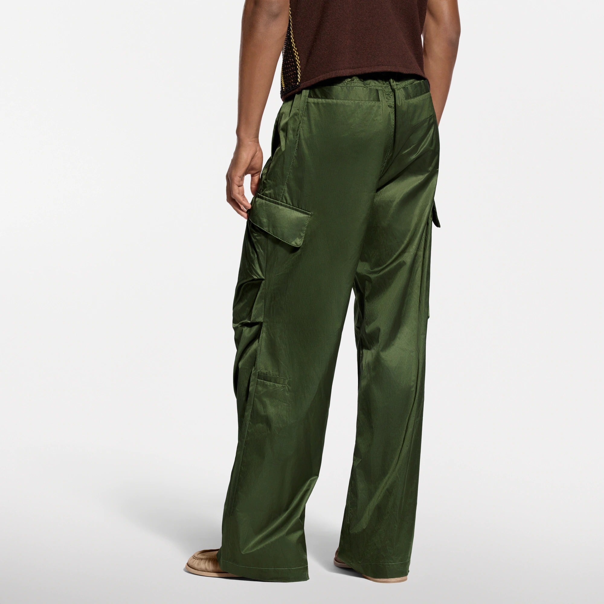 Silk Cotton Cargo Pants