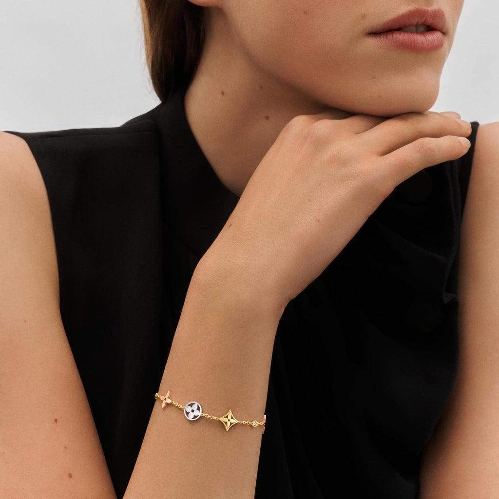 Idylle Blossom bracelet, 3 golds and diamonds