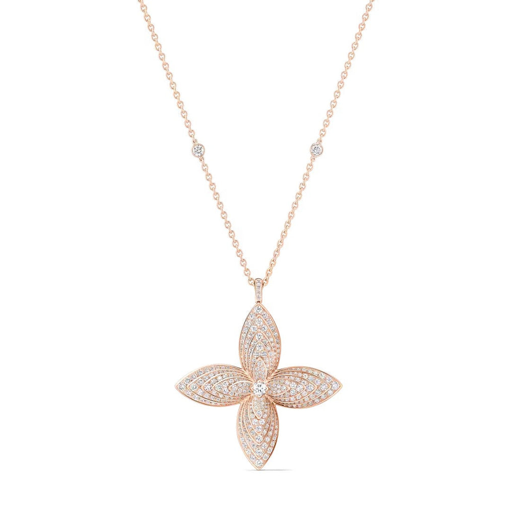 Idylle Blossom Pendant, Rose Gold and Diamonds
