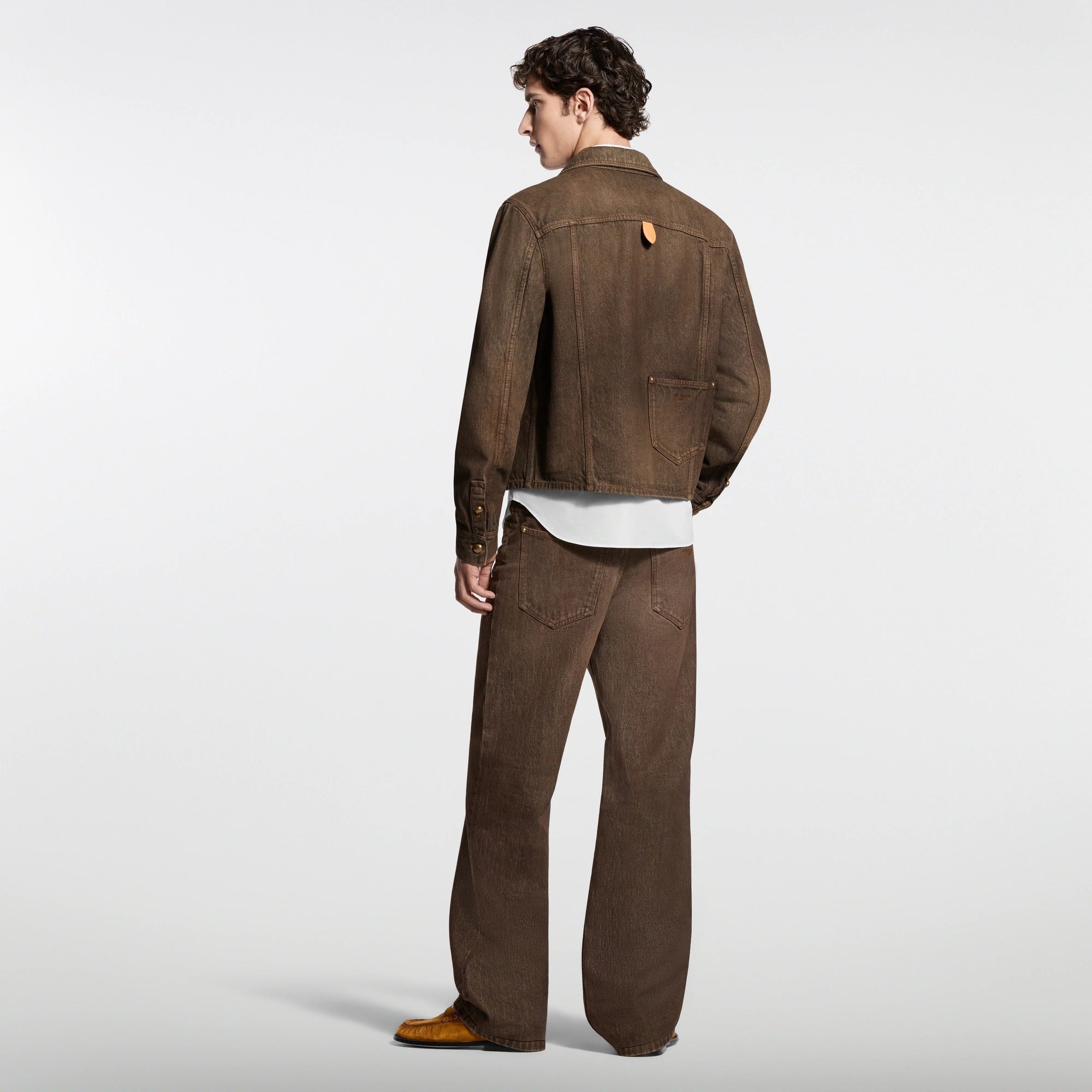 Coffee Indigo Denim Long-Sleeved Shirt