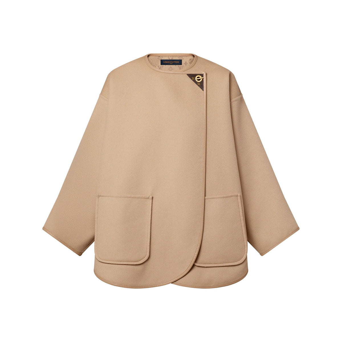 Long Double Face Toggle Detail Coat