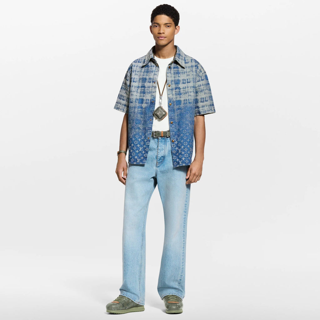 Denim Short-Sleeved Shirt