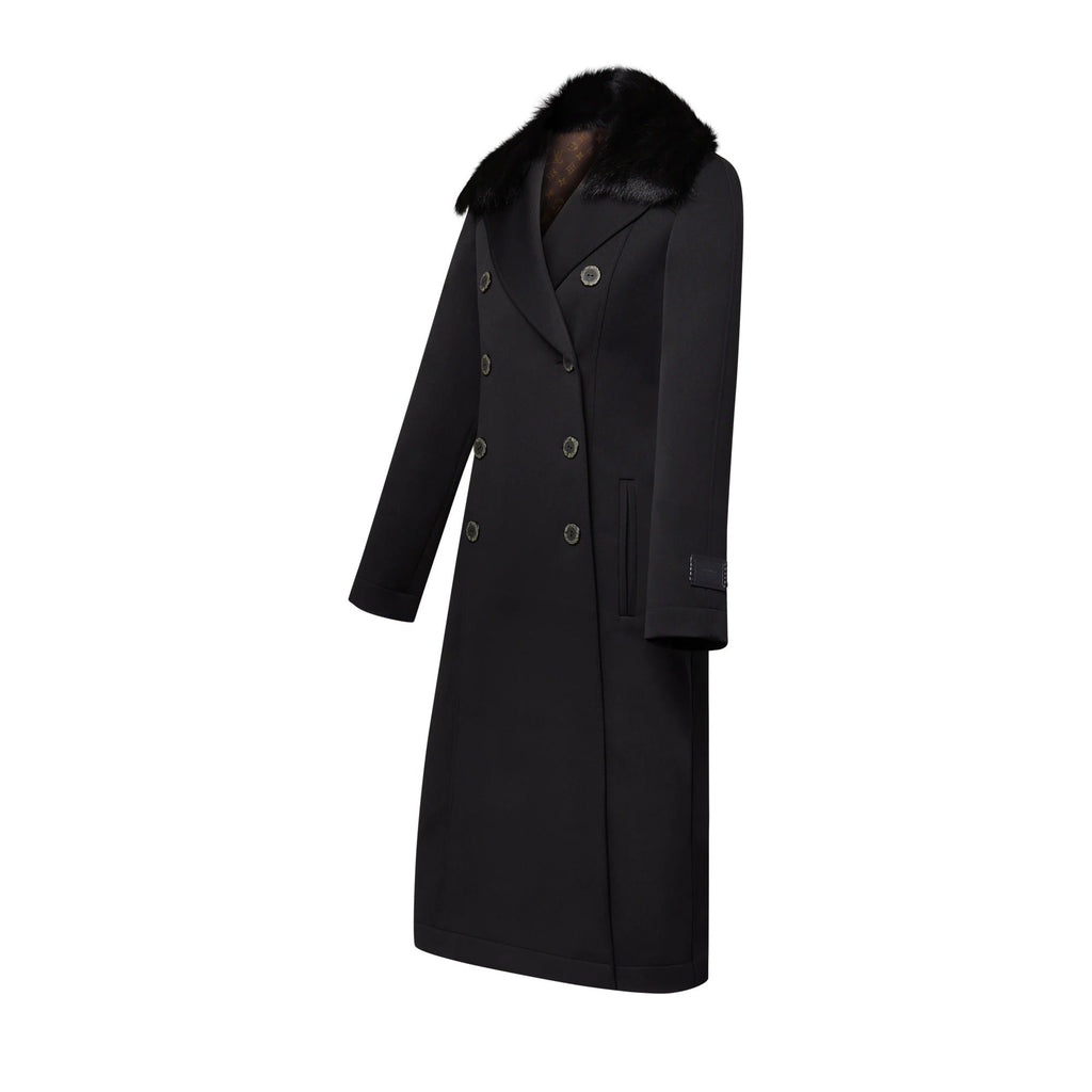 Removable Collar Rustic Button Coat
