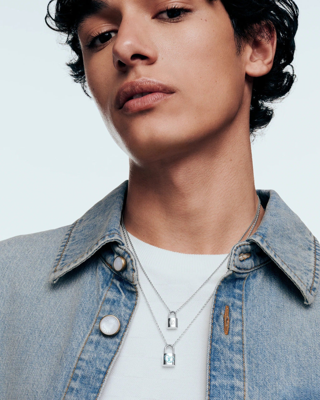 Silver Lockit x Felix Lee Pendant, Sterling Silver and Blue Lacquer