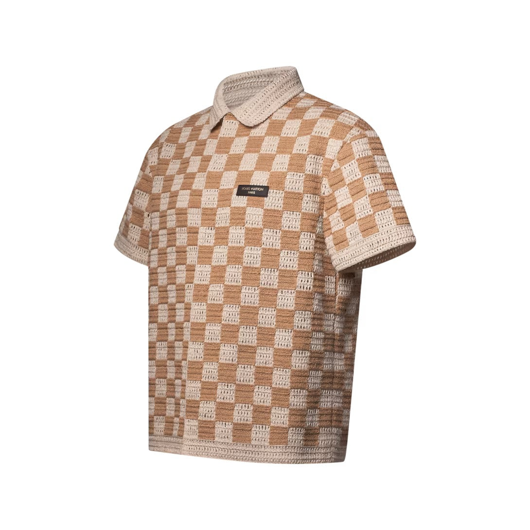 Summery Damier Short-Sleeved Shirt