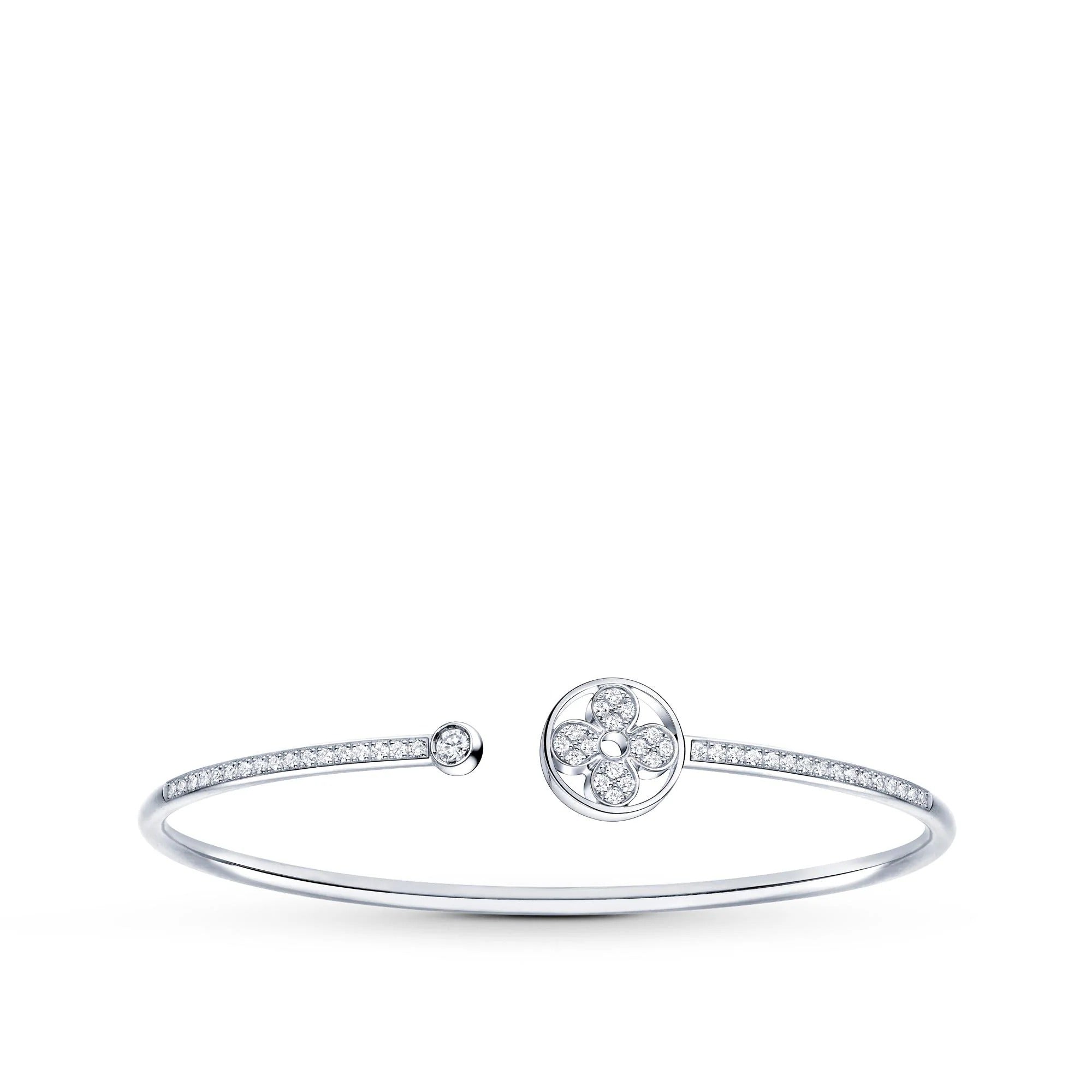 Idylle Blossom Twist Bracelet, White Gold And Diamonds