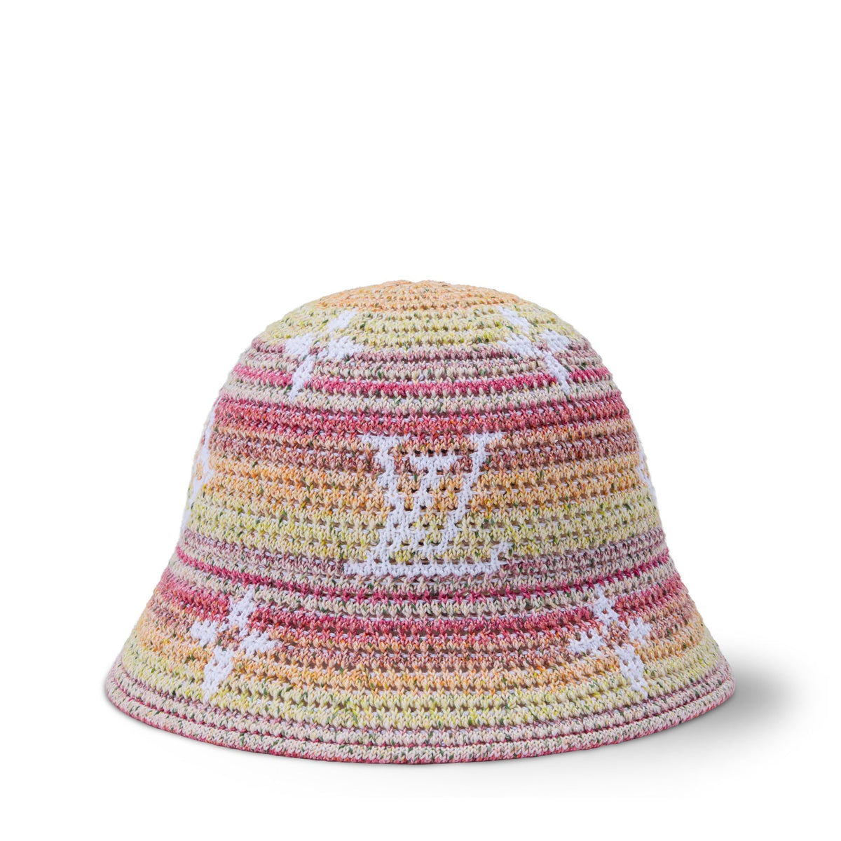 Monogram Stripes Crochet Bucket Hat