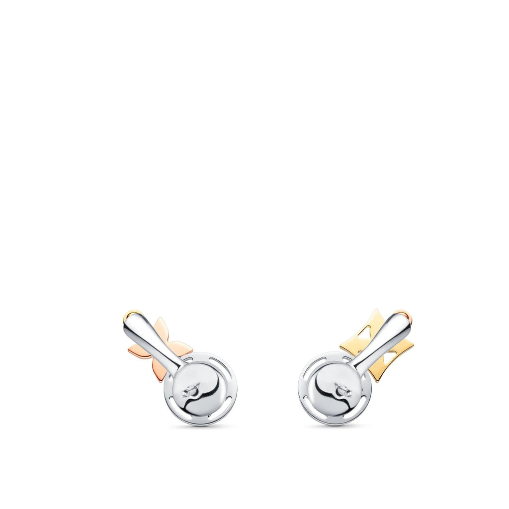 Idylle Blossom Studs, 3 Golds And Diamonds