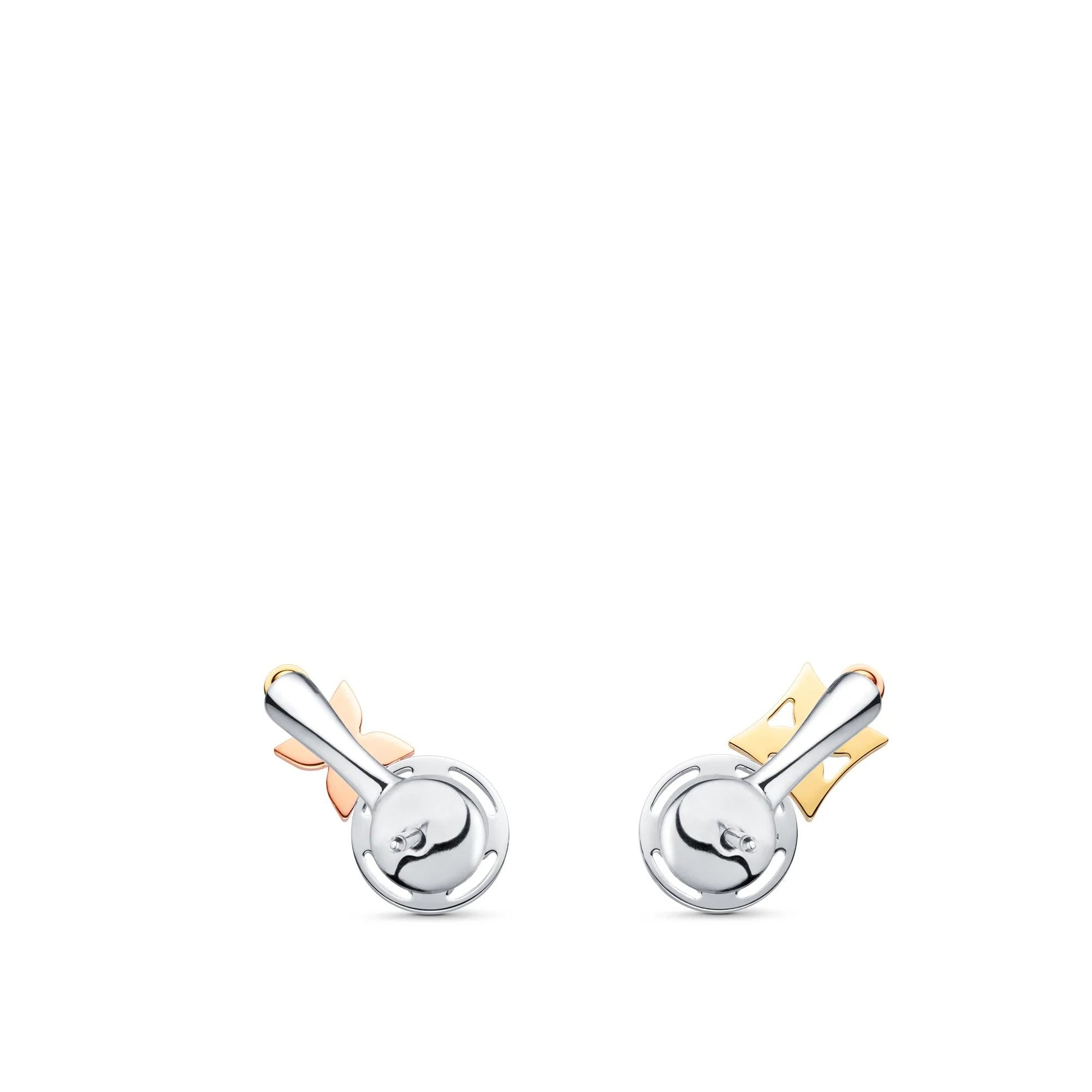 Idylle Blossom Studs, 3 Golds And Diamonds