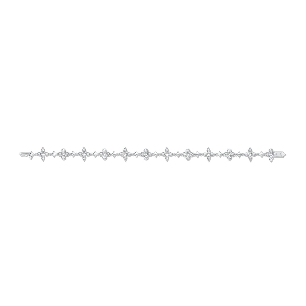 Dentelle One Row Bracelet, White Gold And Diamonds