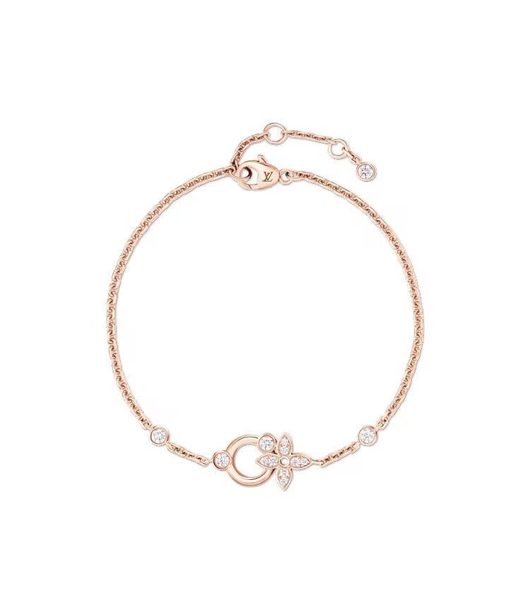 Idylle Blossom Bracelet, Pink Gold and Diamonds