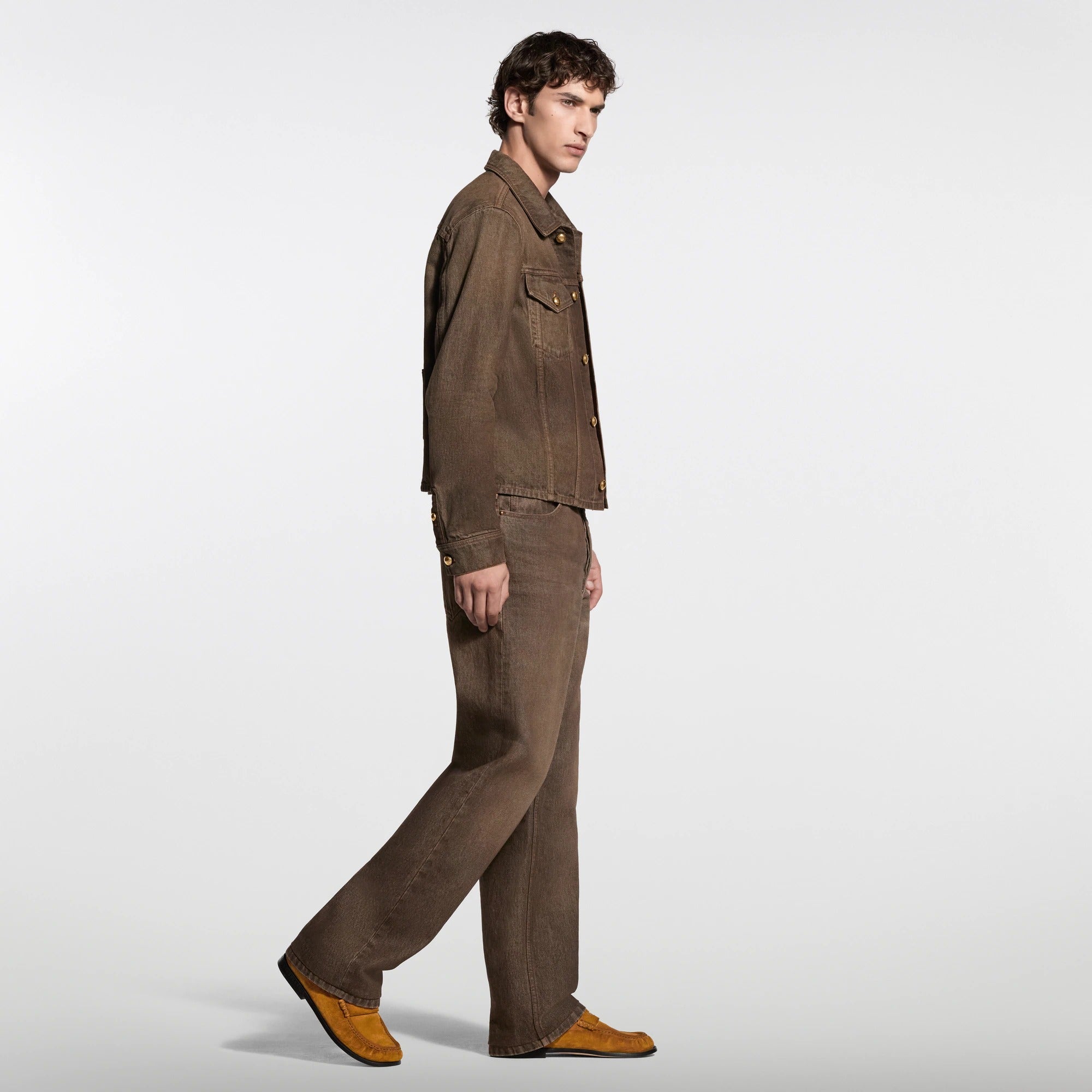Coffee Indigo Denim Skate Pants