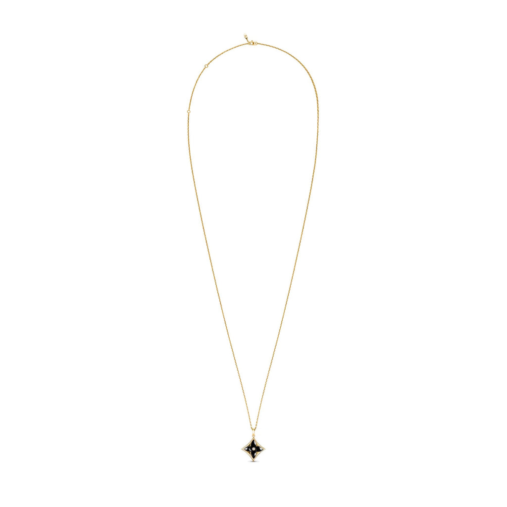 Color Blossom XL Star Medallion, Yellow Gold, Onyx and Diamond