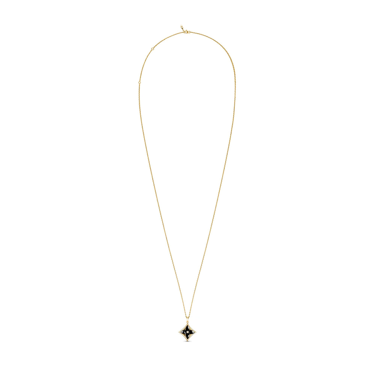 Color Blossom XL Star Medallion, Yellow Gold, Onyx and Diamond