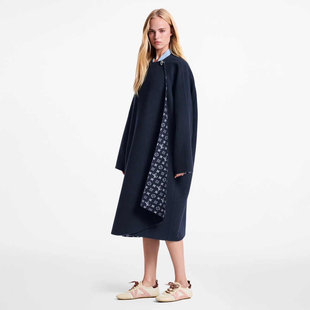 Drape Front Long Coat
