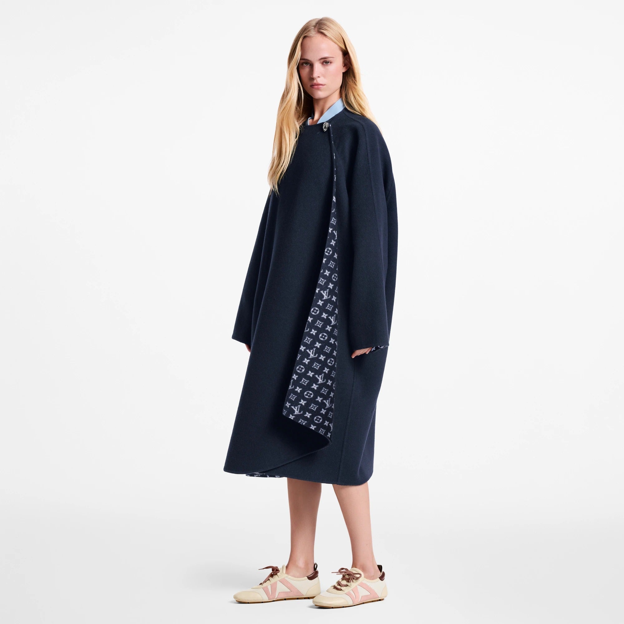 Drape Front Long Coat
