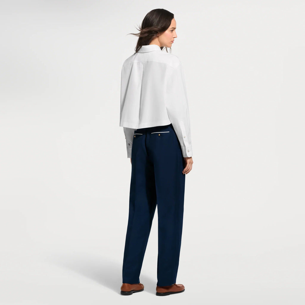 Anchor Patch Cropped Shirt