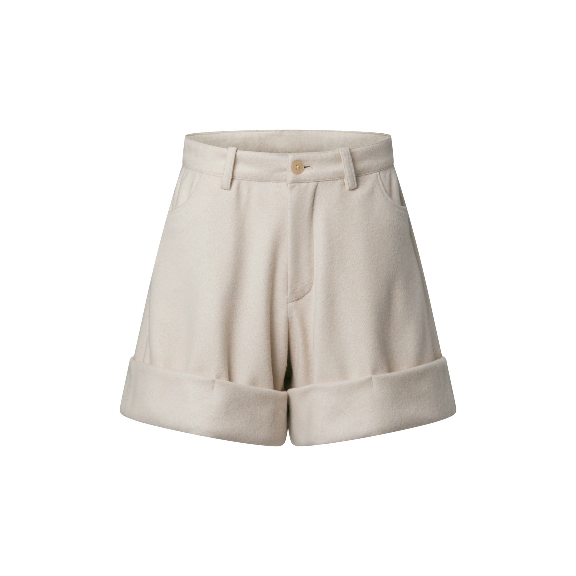 Cuffed Wool-Cashmere Shorts