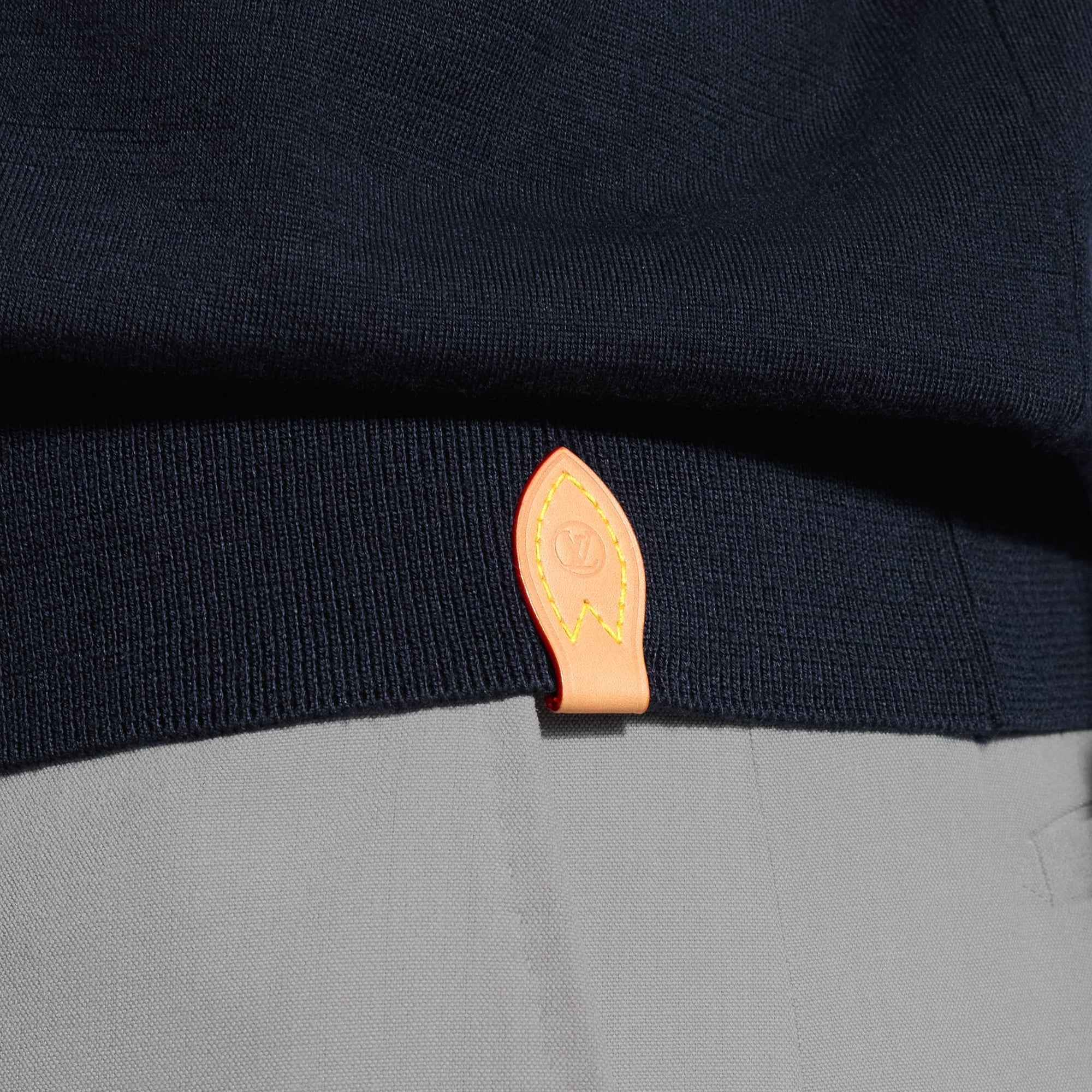Wool-Silk Blend Long-Sleeved Polo Shirt