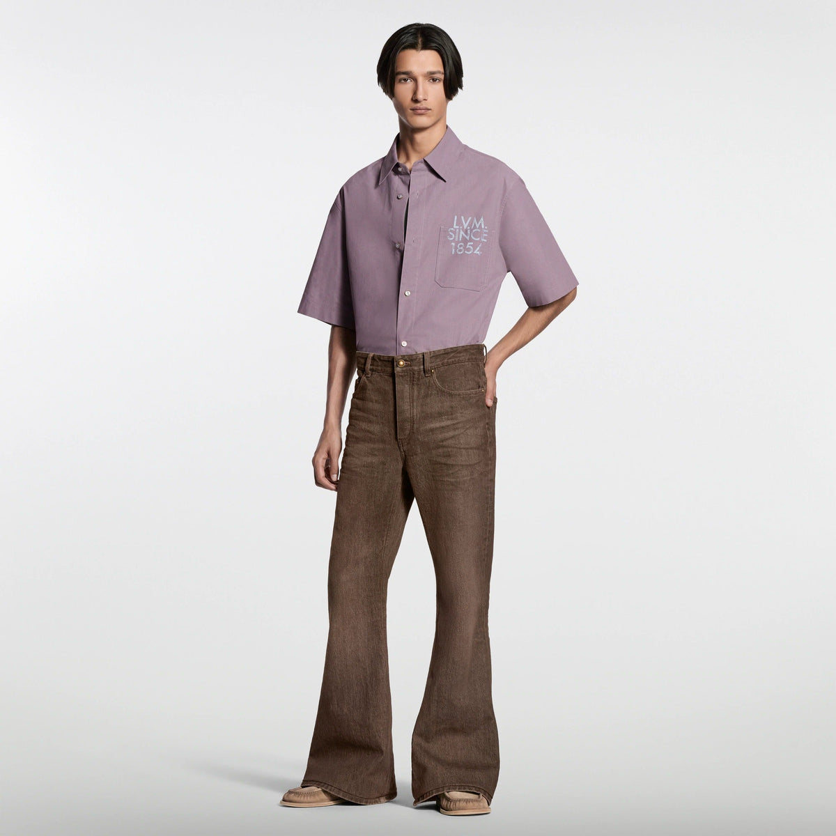 Coffee Indigo Denim Bootcut Pants