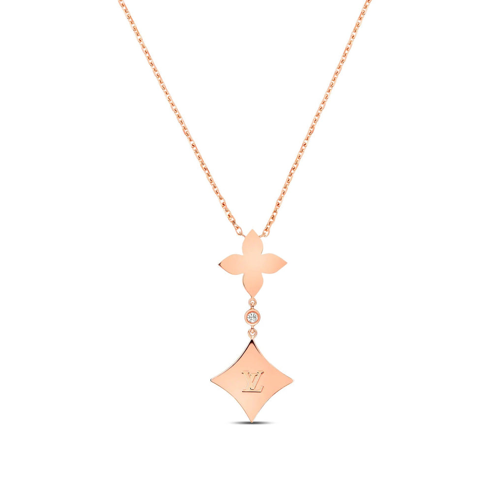 Color Blossom M Star Multi-Motif Pendant, Pink Gold, White Mother-of-Pearl and Diamonds