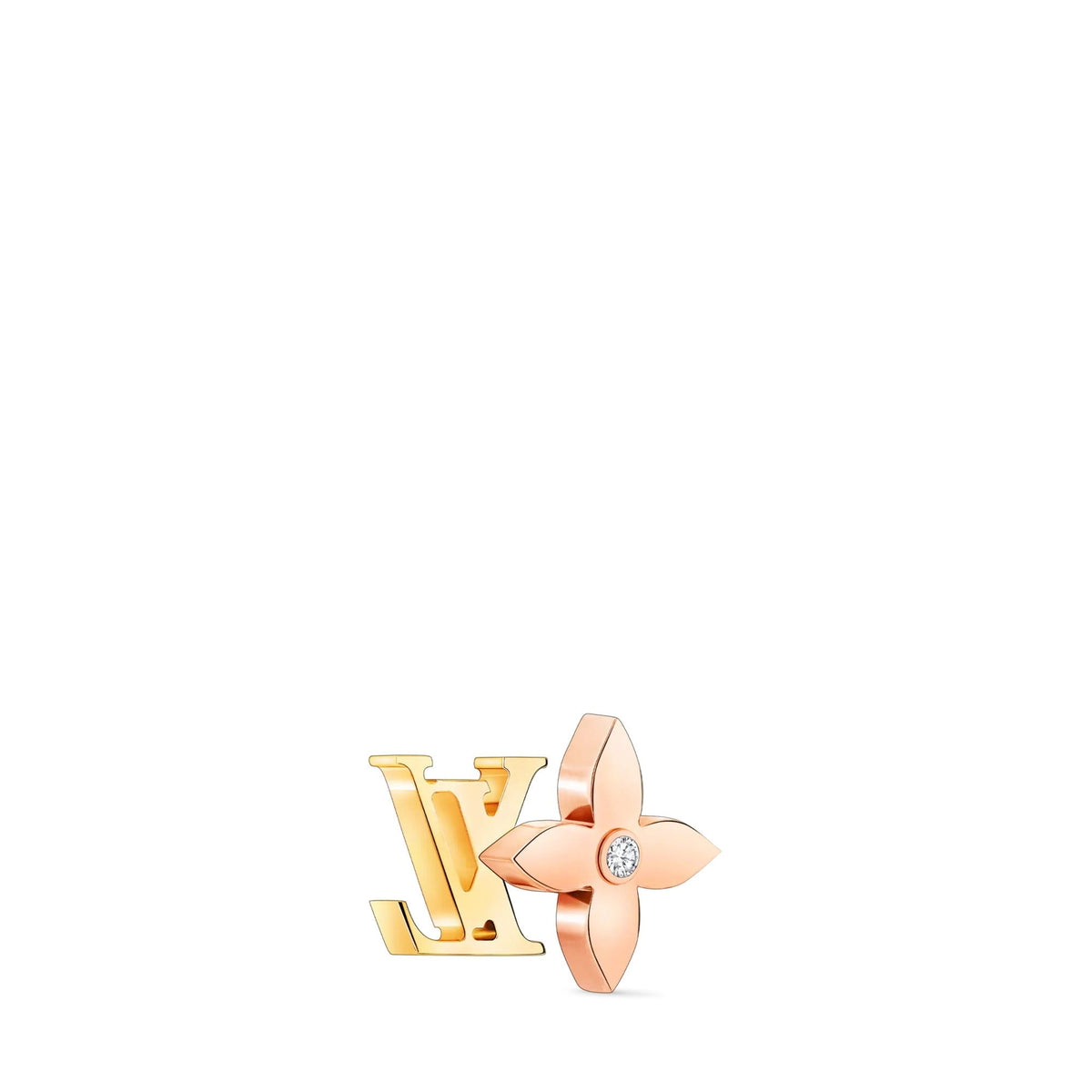 Idylle Blossom Reversible Stud, Pink And Yellow Gold And Diamond - Per Unit