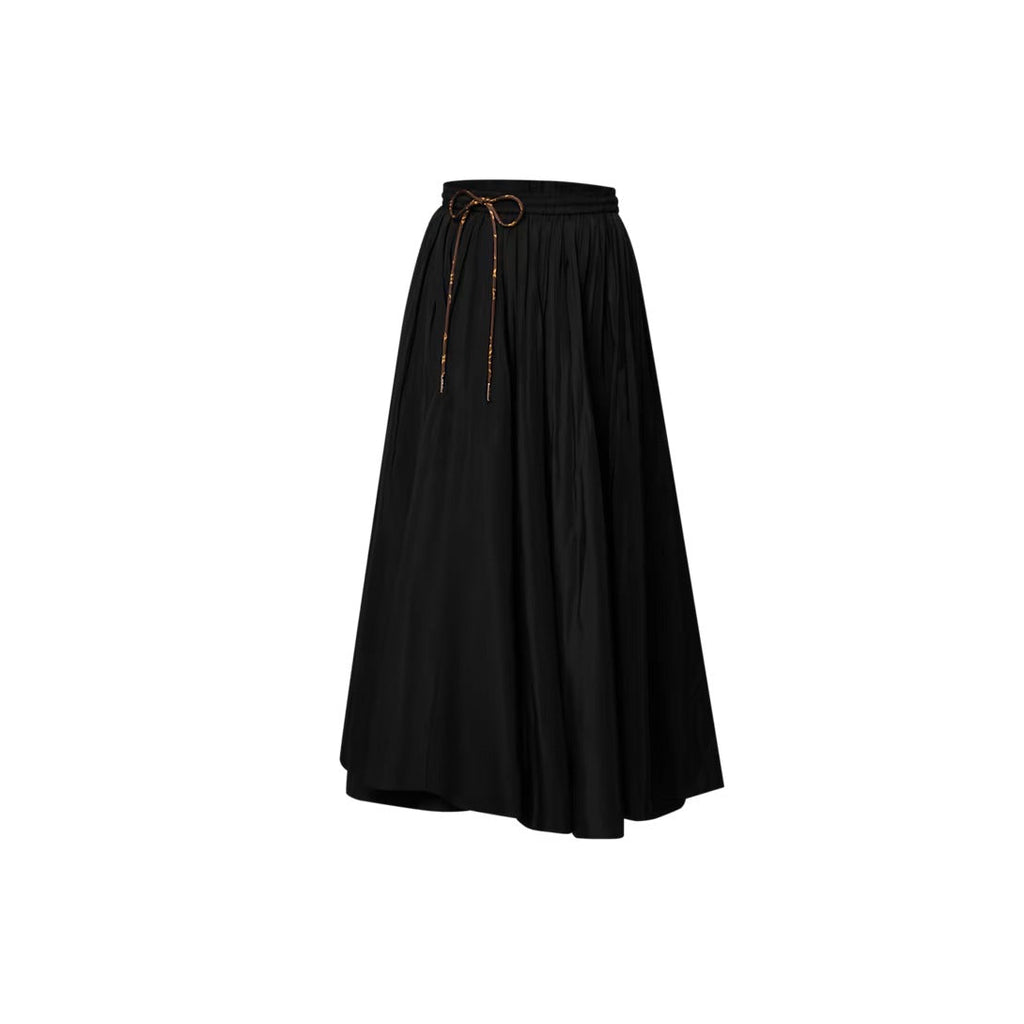 Drawstring Plissé Skirt