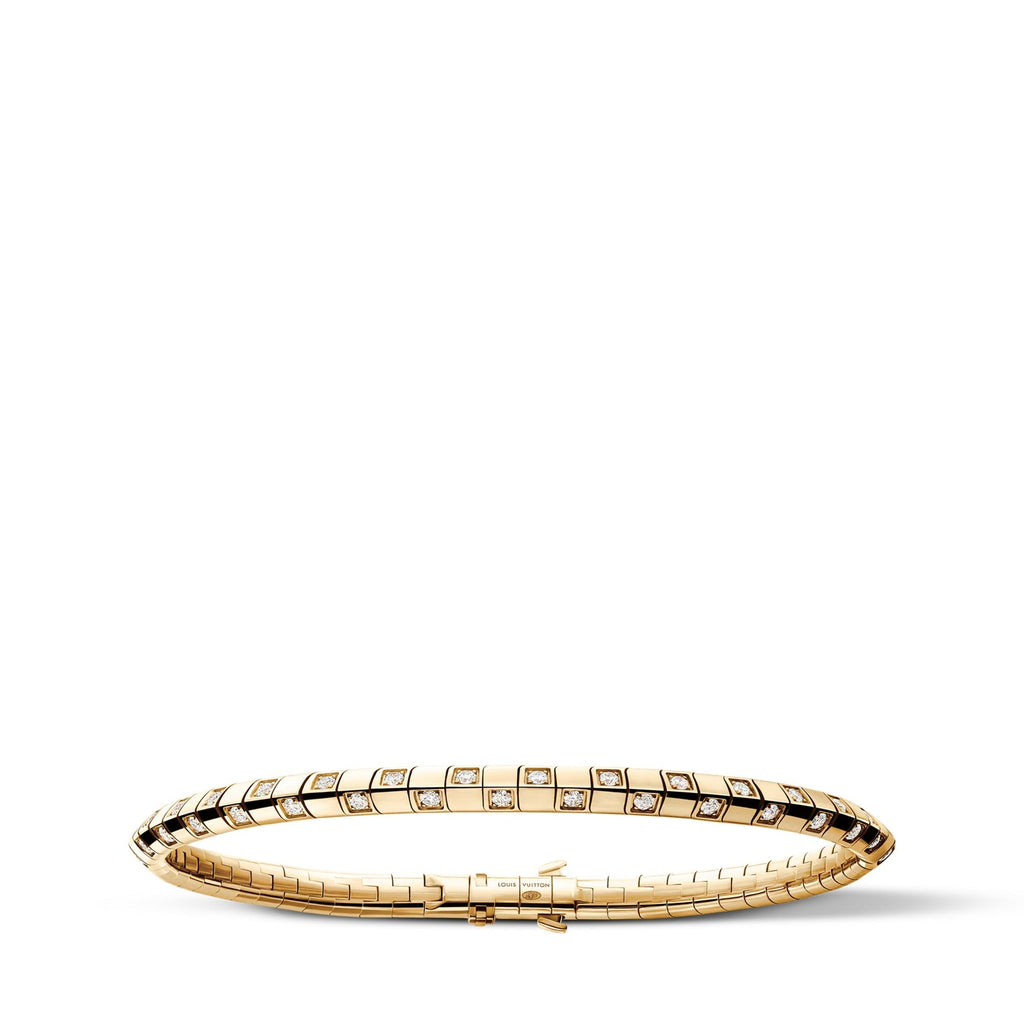 Le Damier de Louis Vuitton Small Bracelet, Yellow Gold and Diamonds