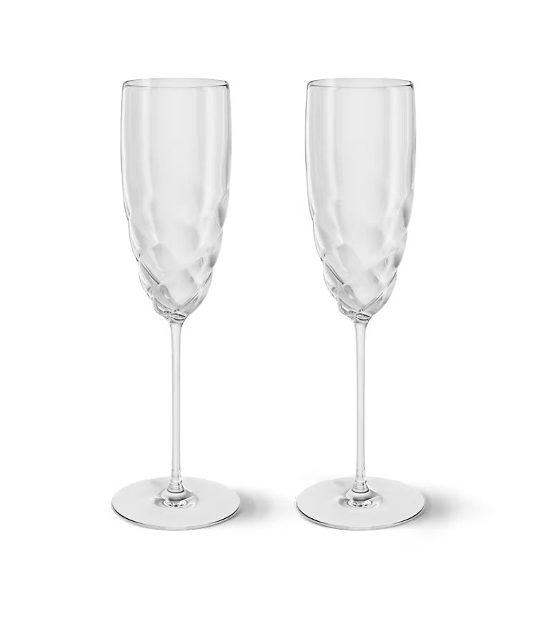 Twist Set of 2 Champagne Glass H25