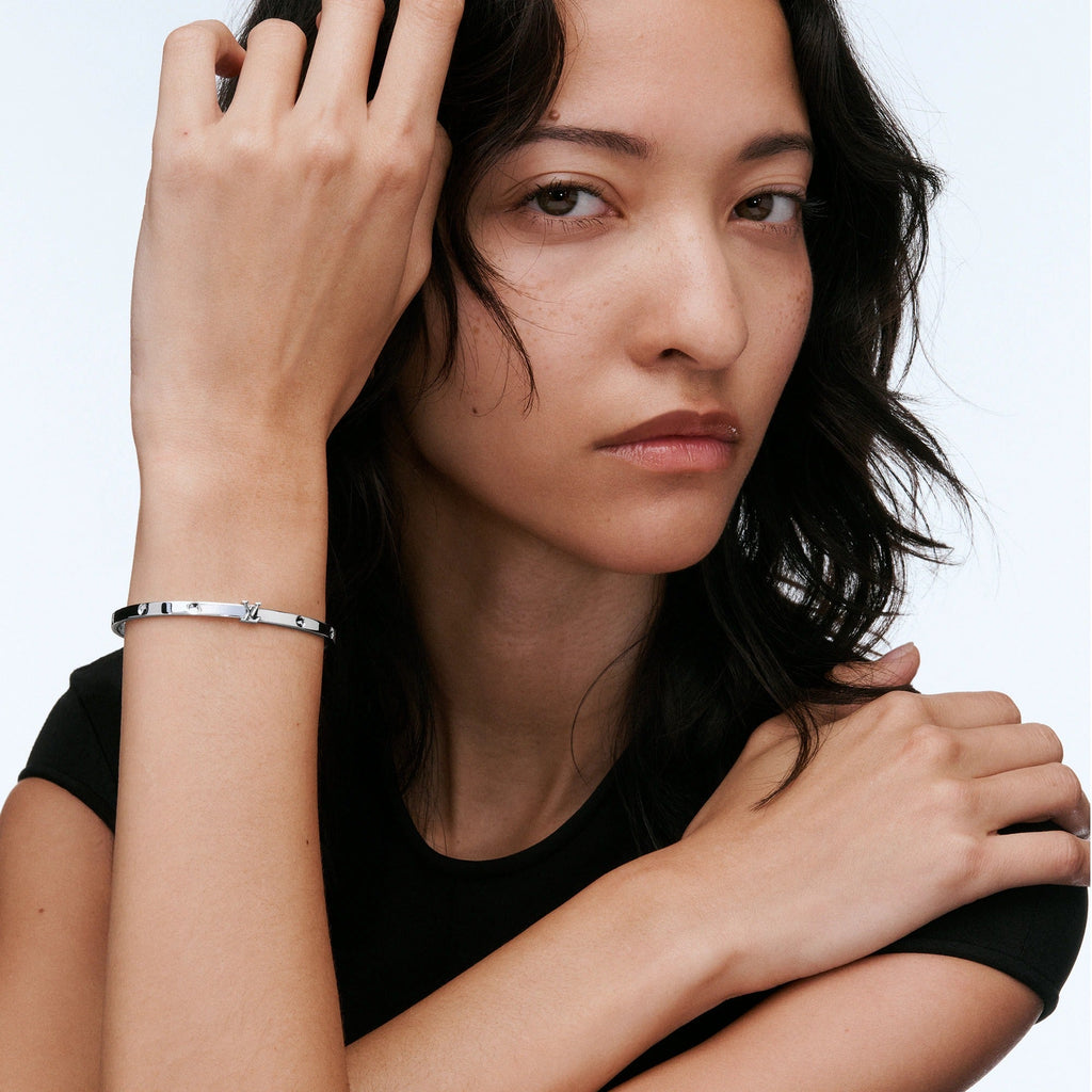 Empreinte Small Bangle, White Gold
