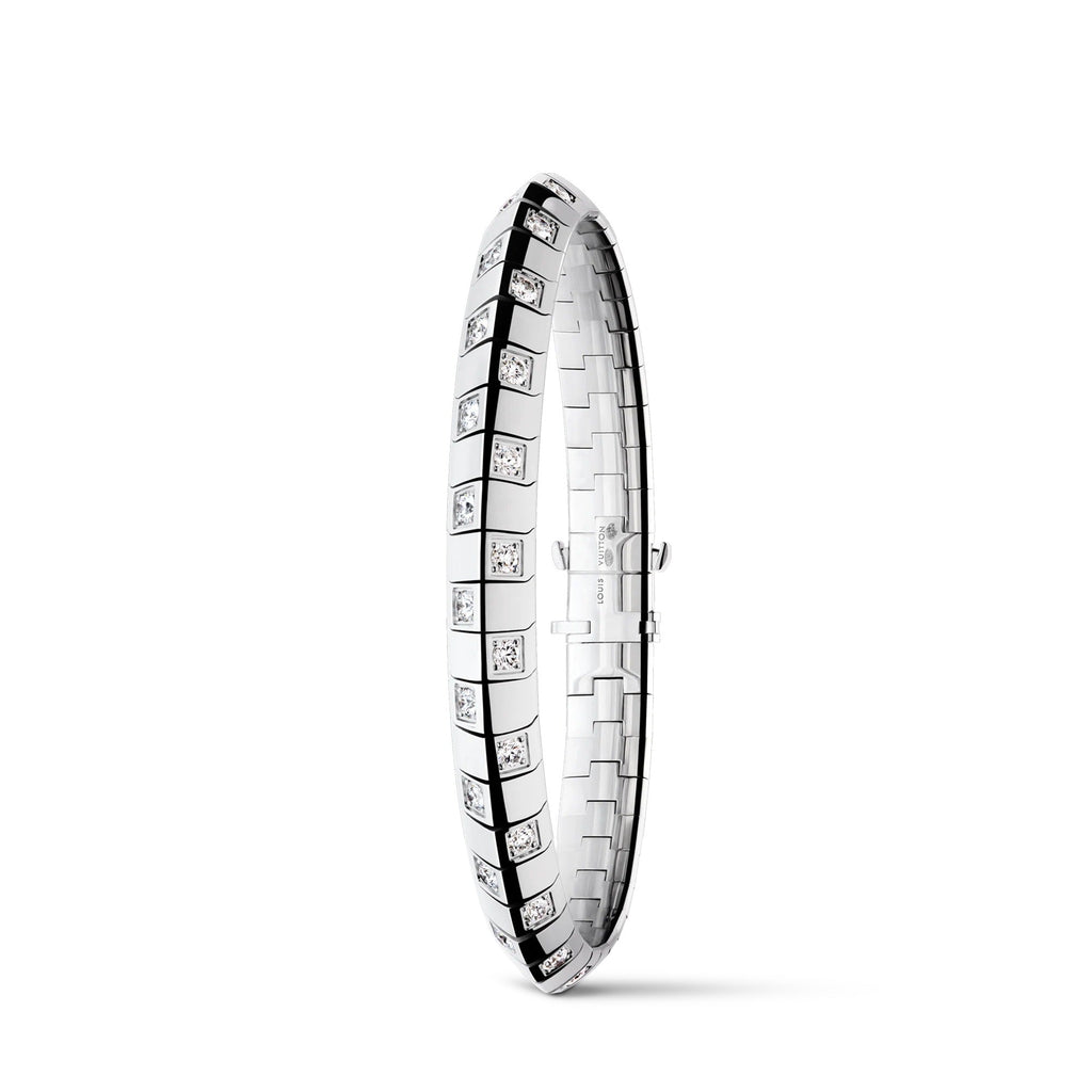 Le Damier de Louis Vuitton Large Bracelet, White Gold and Diamonds