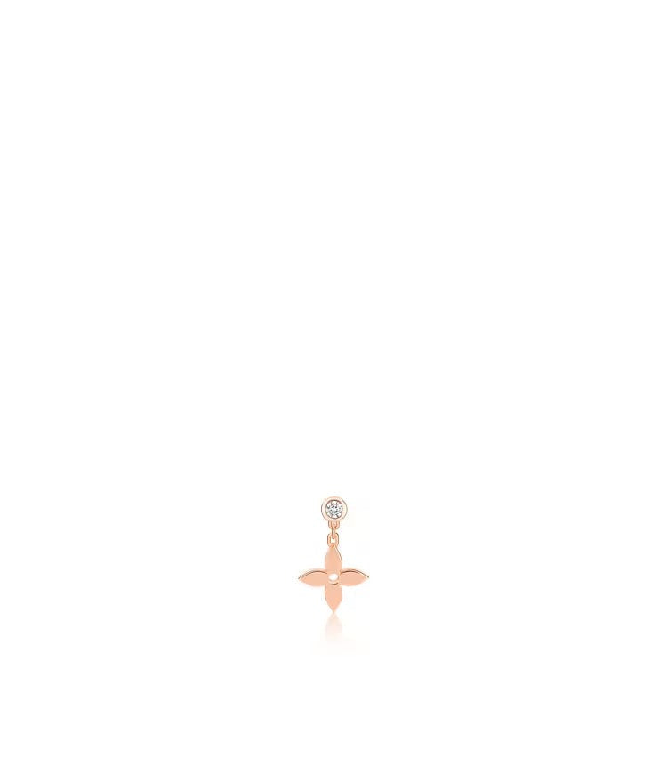 Idylle Blossom Ear Stud, Pink Gold And Diamond - Per Unit