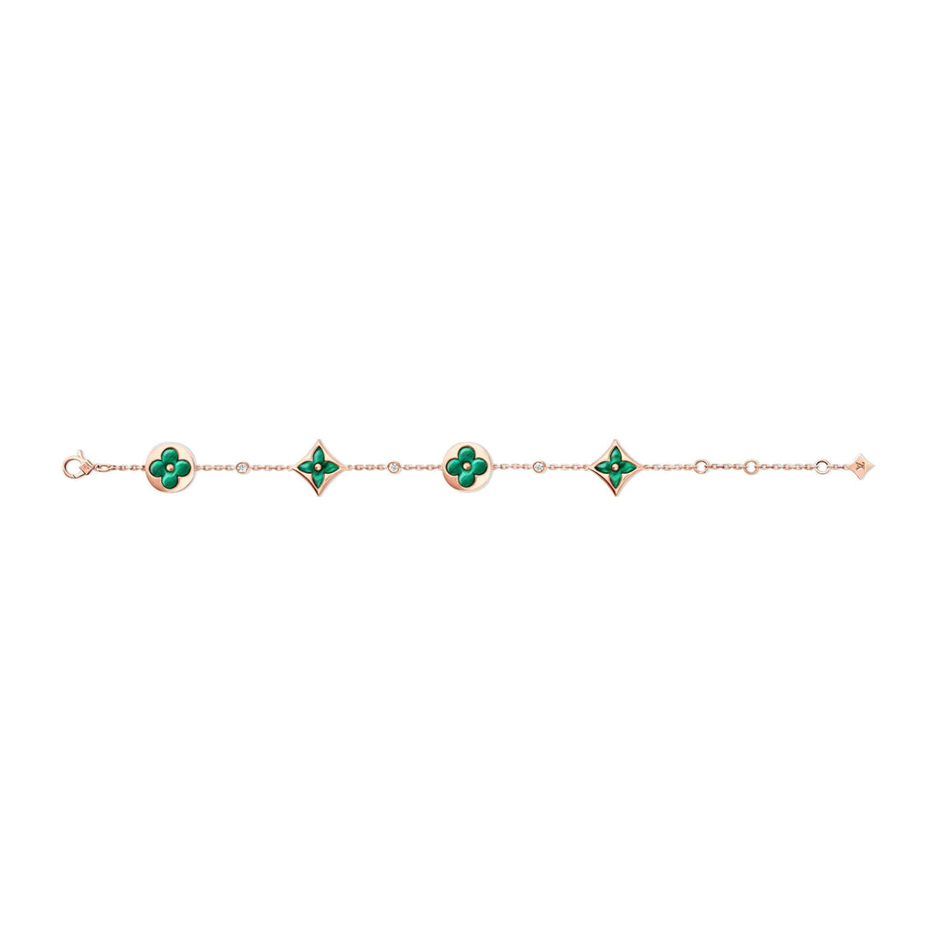 Color Blossom Bb Multi-Motif Bracelet, Pink Gold, Malachite And Diamonds