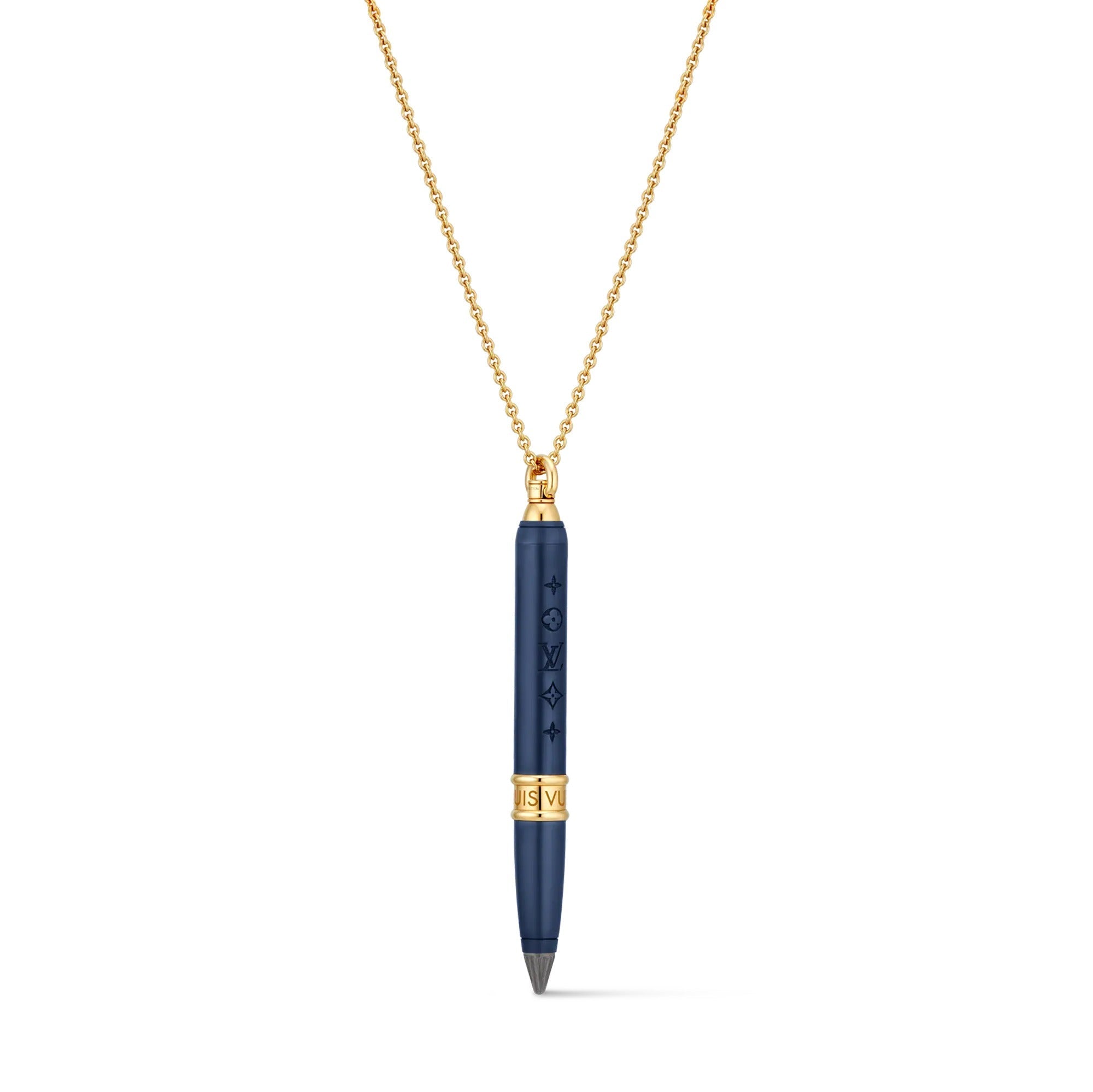 Les Gastons Vuitton Designer Pendant, Yellow Gold and Blue Titanium
