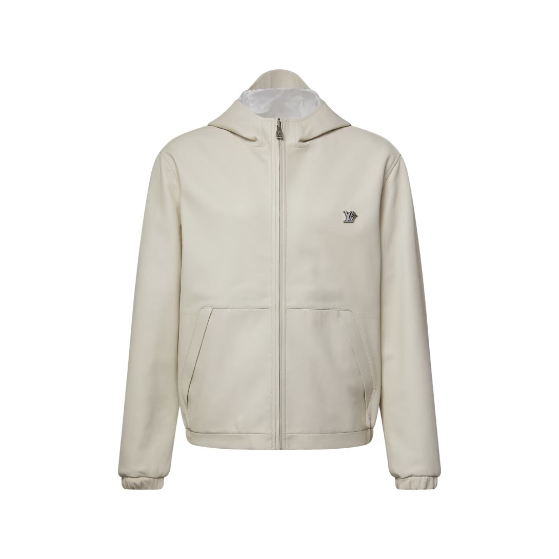 Reversible Leather Hooded Blouson