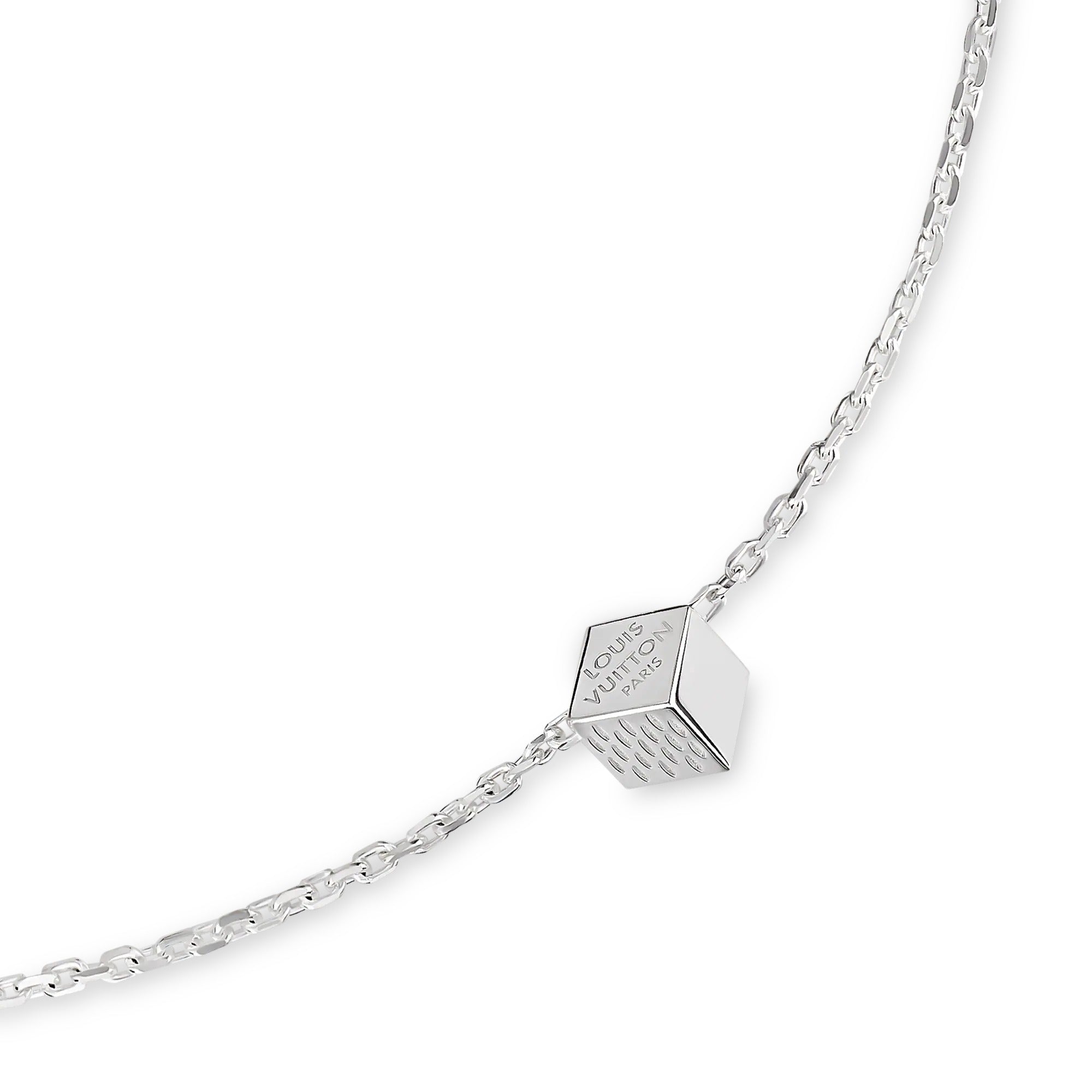 LV Cube Necklace Silver
