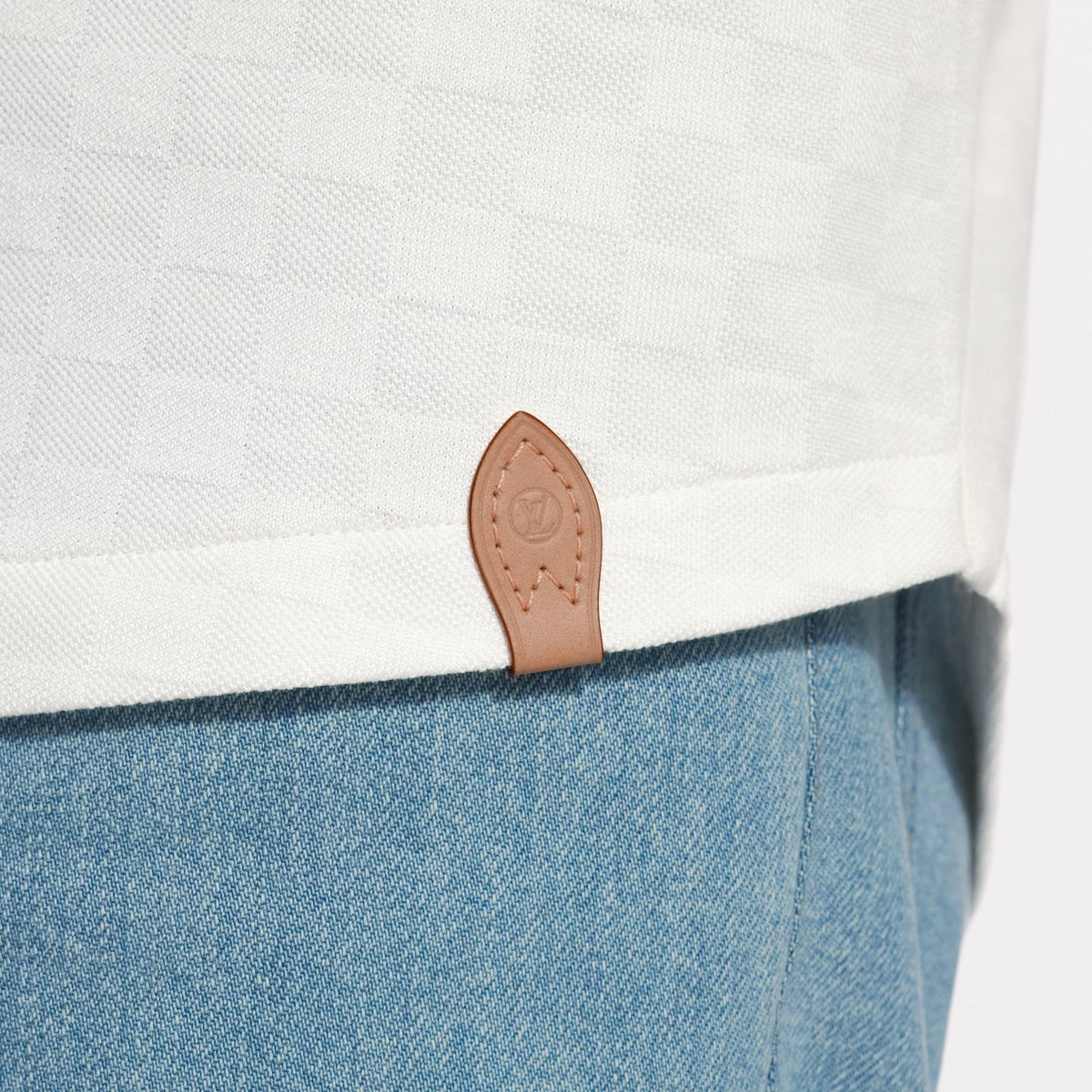 Silk-Cotton Damier Pique Polo Shirt