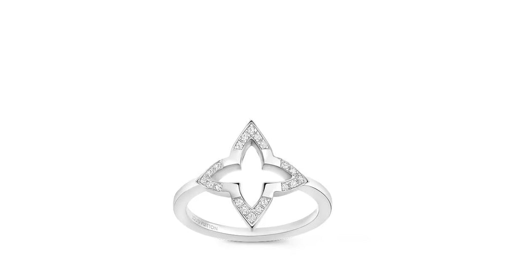 Ombre Blossom Ring, White Gold and Diamonds
