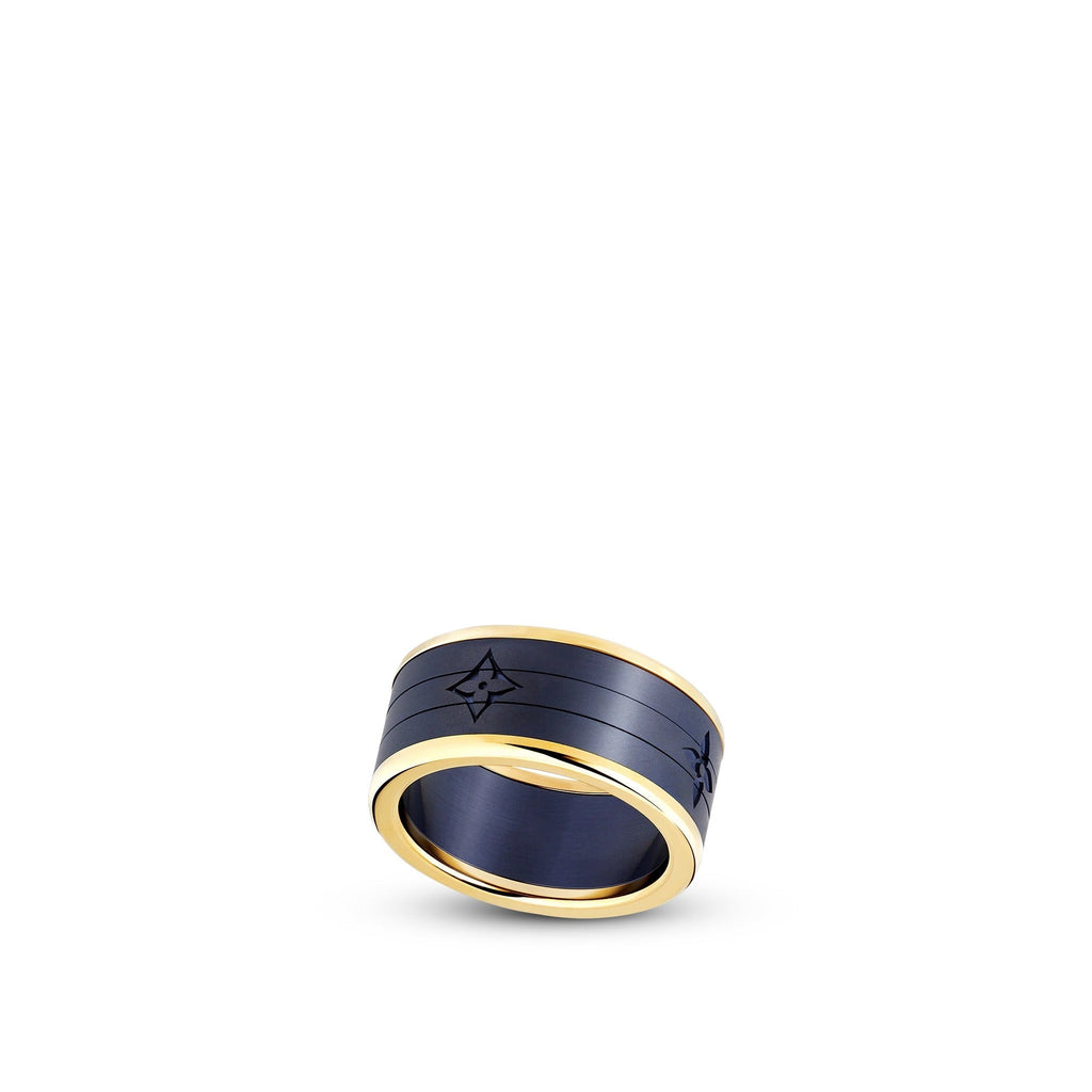 Les Gastons Vuitton Puzzle Ring, Yellow Gold and Blue Titanium